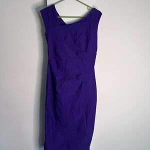 Purple 1950s retro inspired wiggle dress